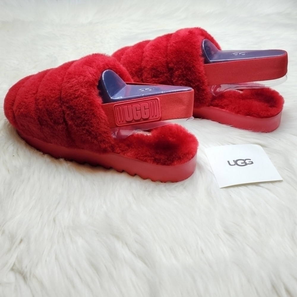 UGG Super Fluff Slipper Ribbon Red - Picture 13 of 16